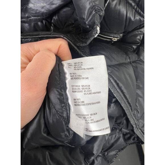 MICHAEL Michael Kors Women's Packable Hooded Puffer Down Jacket Black Size XL - Picture 3 of 6